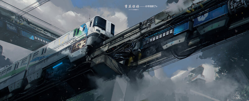 Colliding Train on Elevated Track