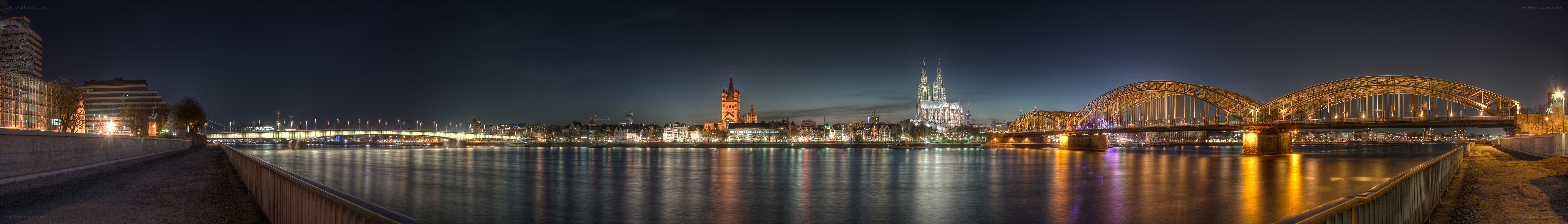 Cologne at night panorama
