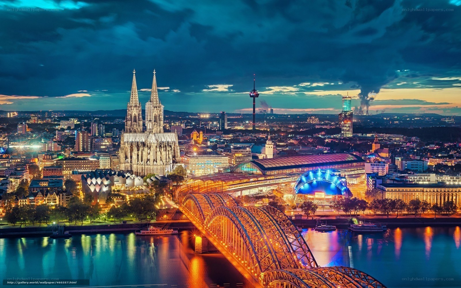 Cologne at night skyline