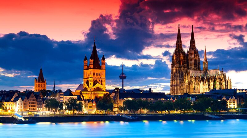 Cologne at sunset