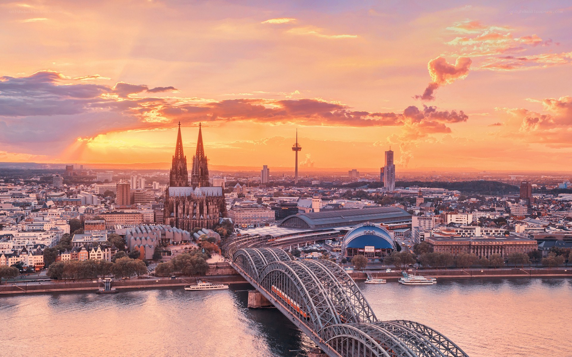 Cologne at sunset