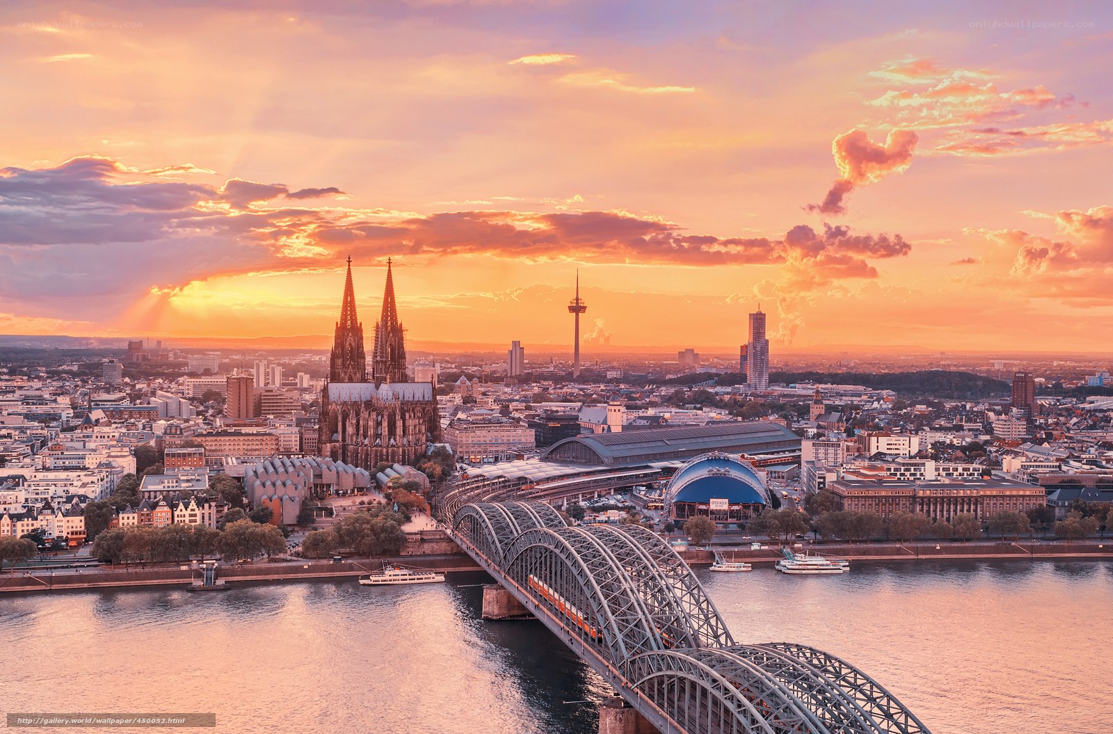 Cologne at sunset