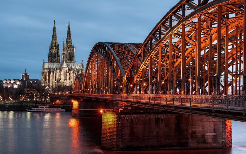 Cologne Cathedral at Dusk — Orange