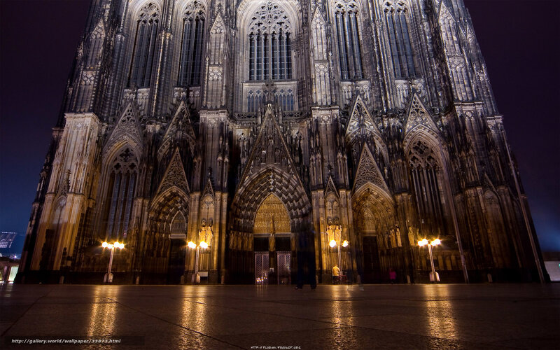 Cologne Cathedral at Night — Black, Dramatic