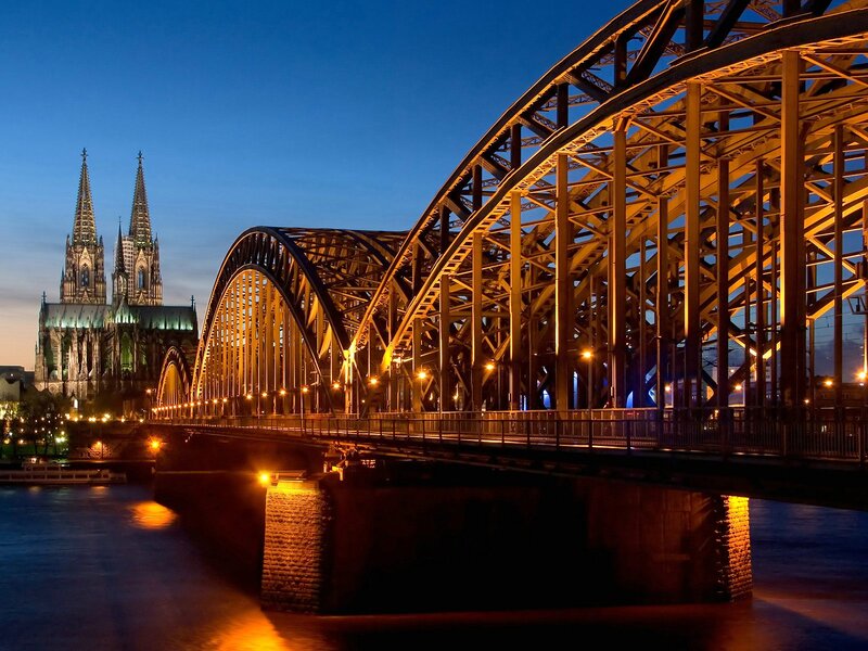 Cologne Cathedral at Night — Blue, Serene