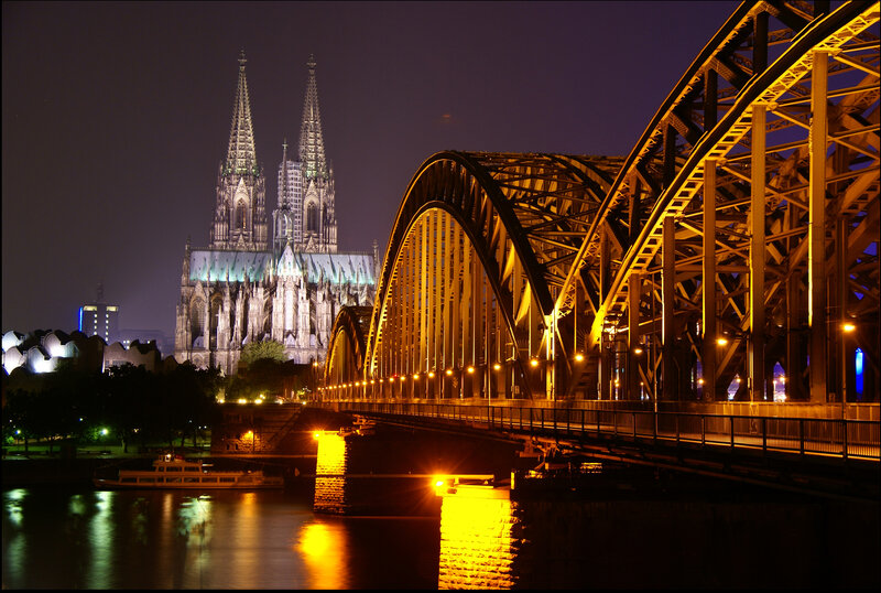 Cologne Cathedral at Night — Yellow, Dramatic