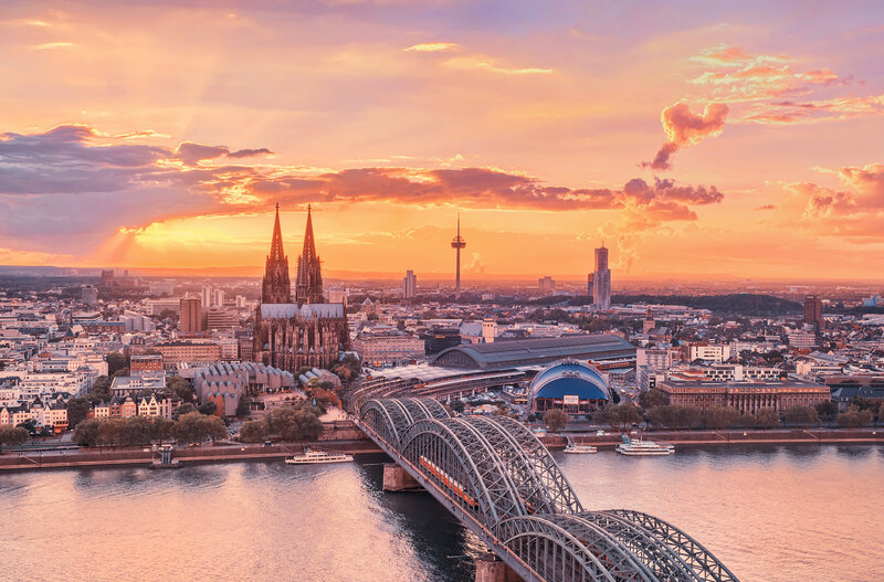 Cologne Cathedral at Sunset — Orange, Dramatic