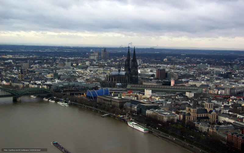 Cologne cityscape with cathedral