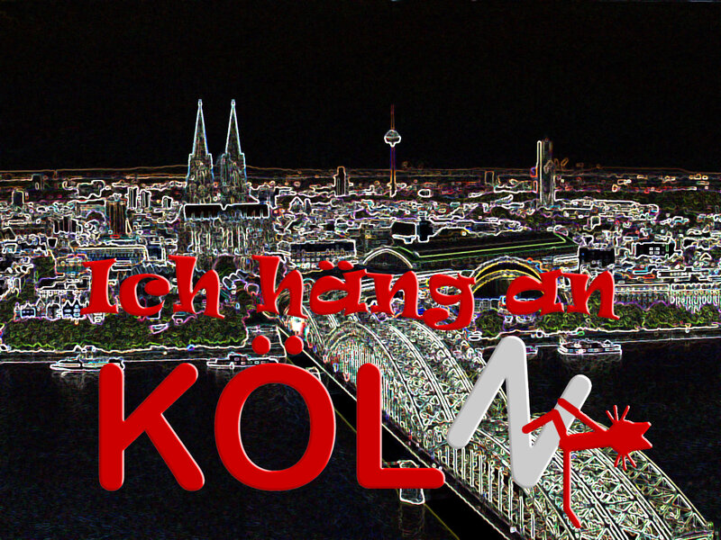 Cologne Skyline at Night — Black