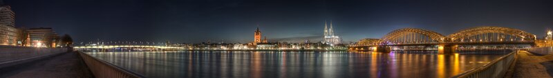 Cologne Skyline at Night — Blue