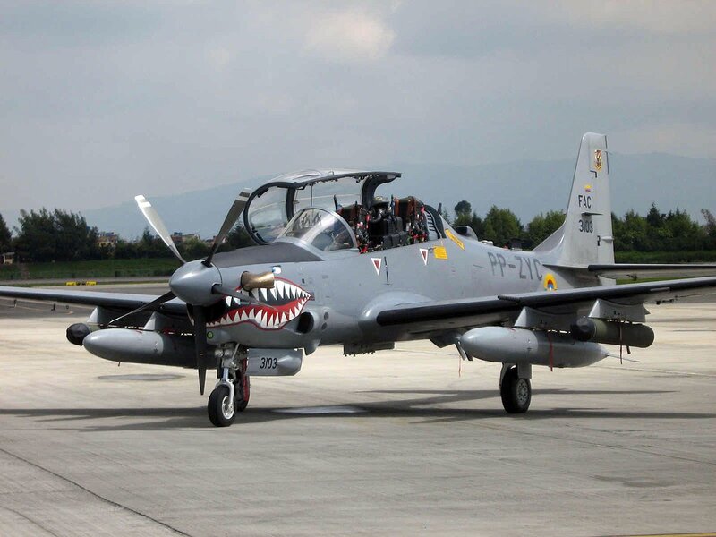 Colombian Air Force aircraft on tarmac