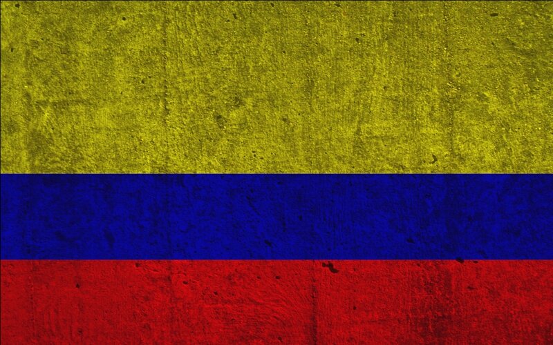 Colombian flag on textured surface