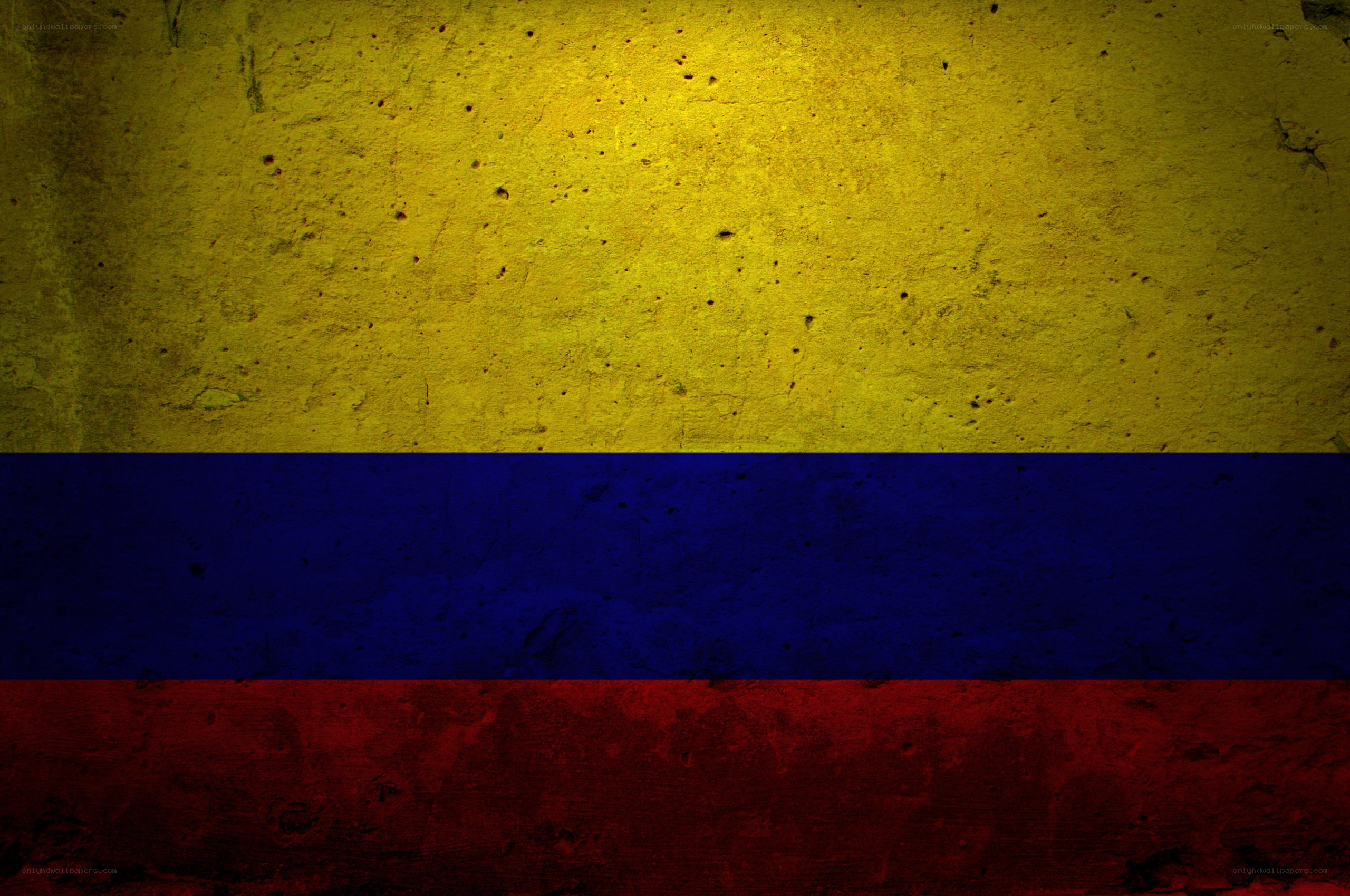 Colombian flag on textured wall