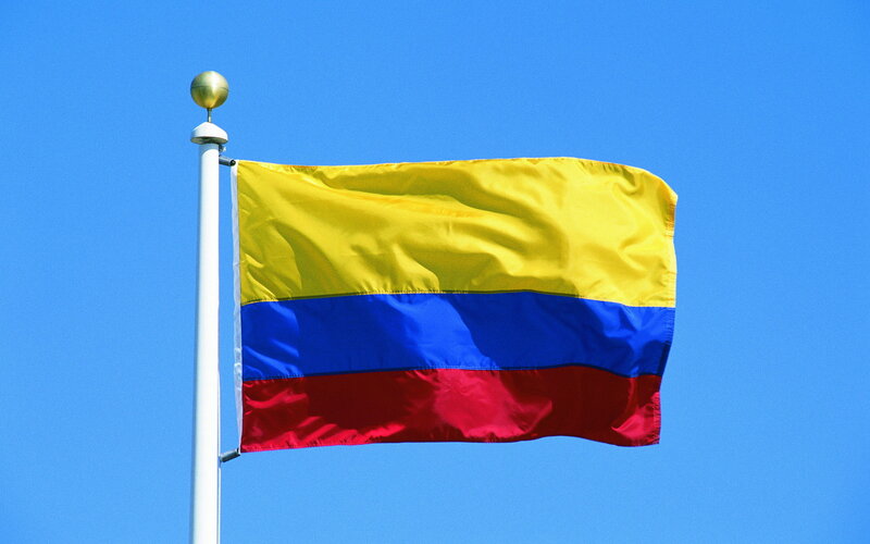 Colombian Flag Waving — Blue