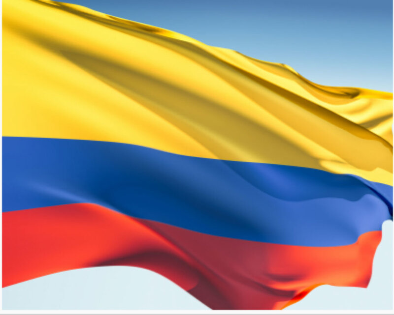 Colombian Flag Waving — Yellow