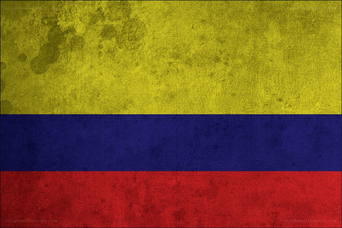 Colombian flag with distressed texture