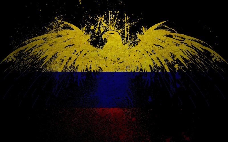 Colombian flag with eagle