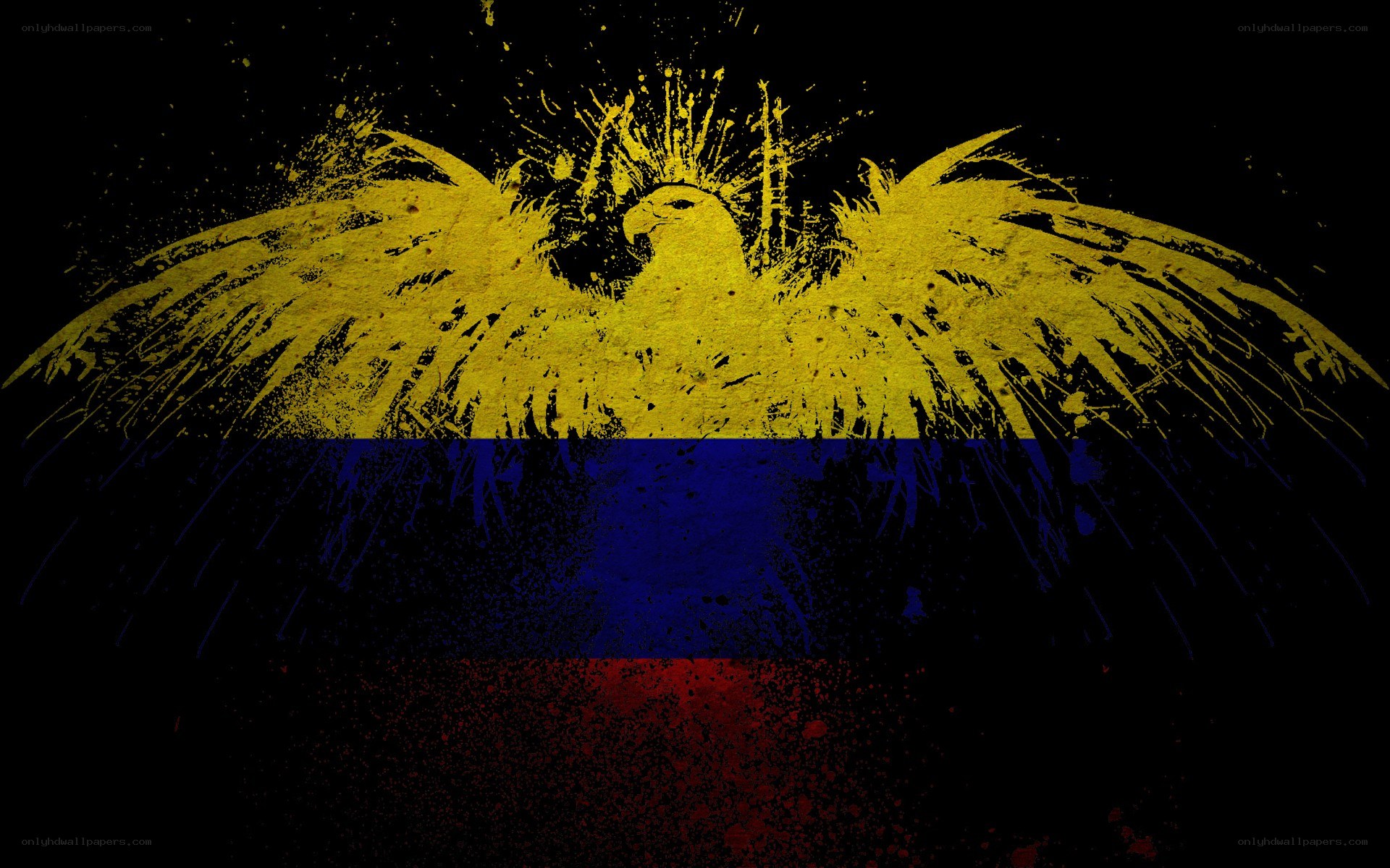 Colombian flag with eagle