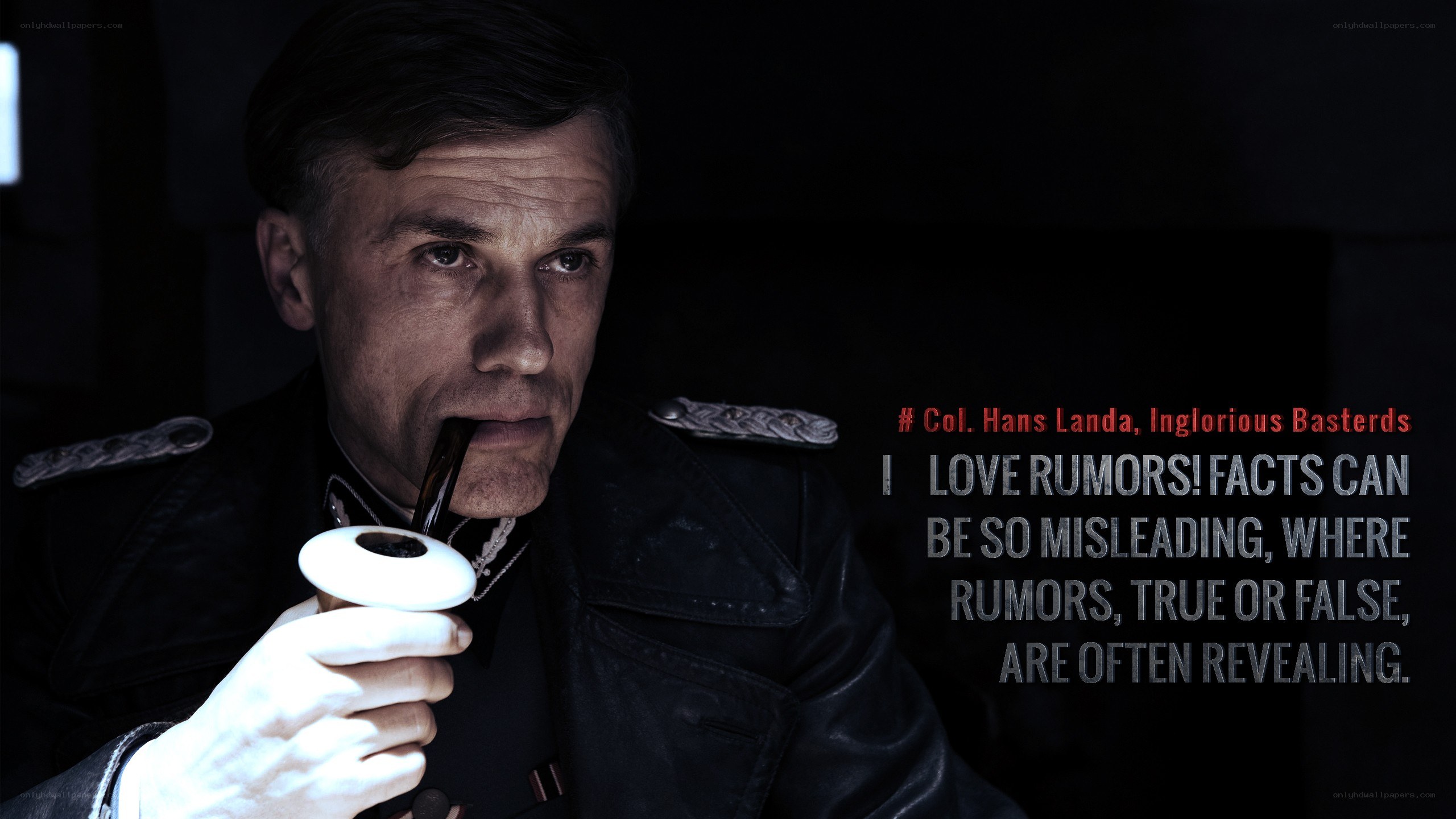 Colonel Hans Landa with pipe