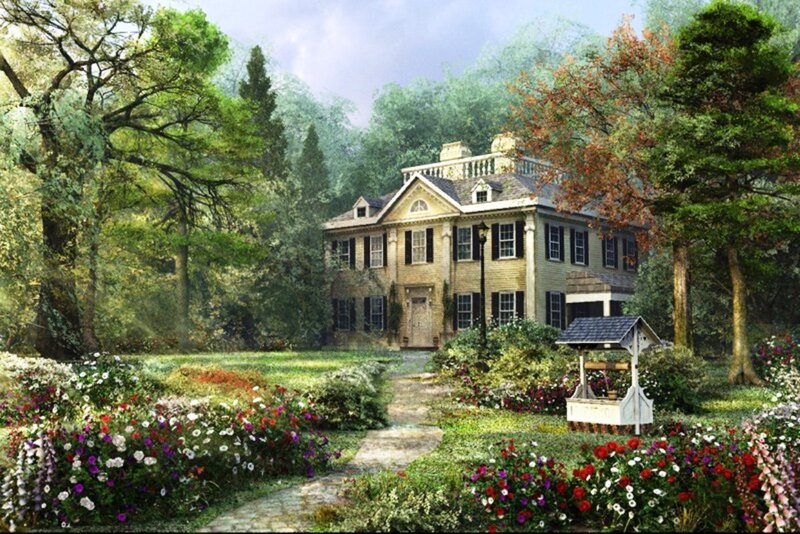 Colonial House in Garden
