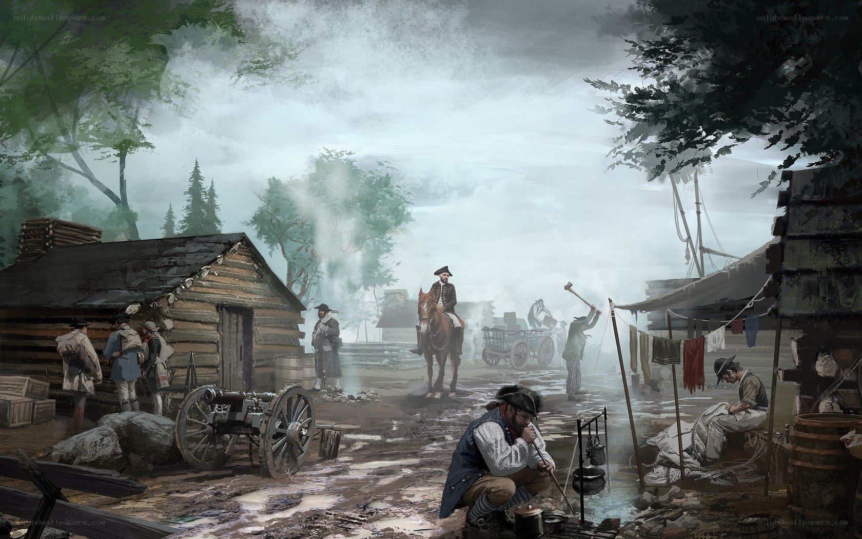 Colonial military encampment