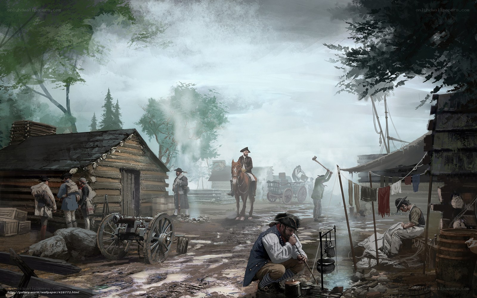 Colonial military encampment