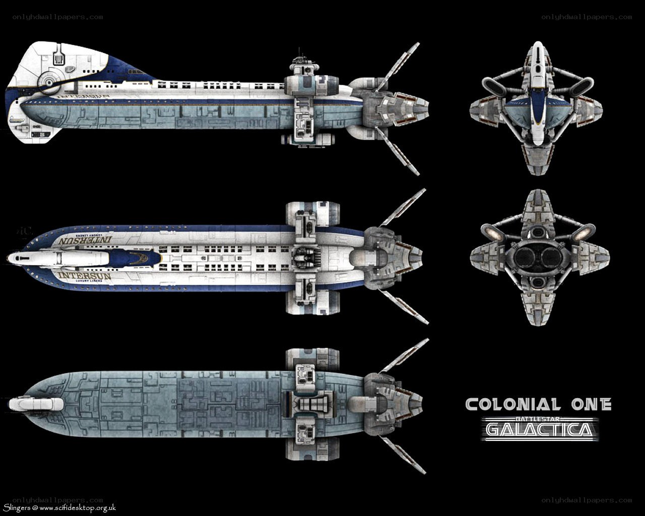 Colonial One spacecraft views