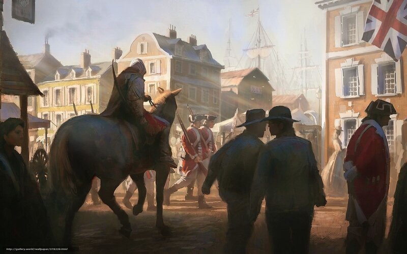 Colonial town street scene