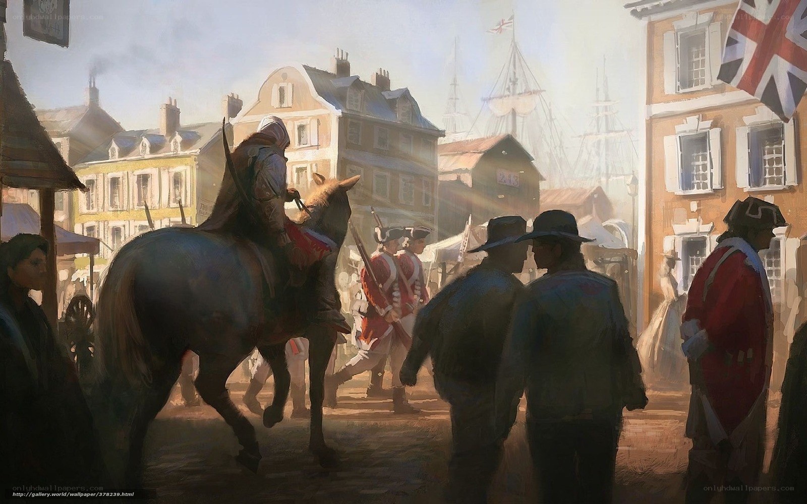Colonial town street scene