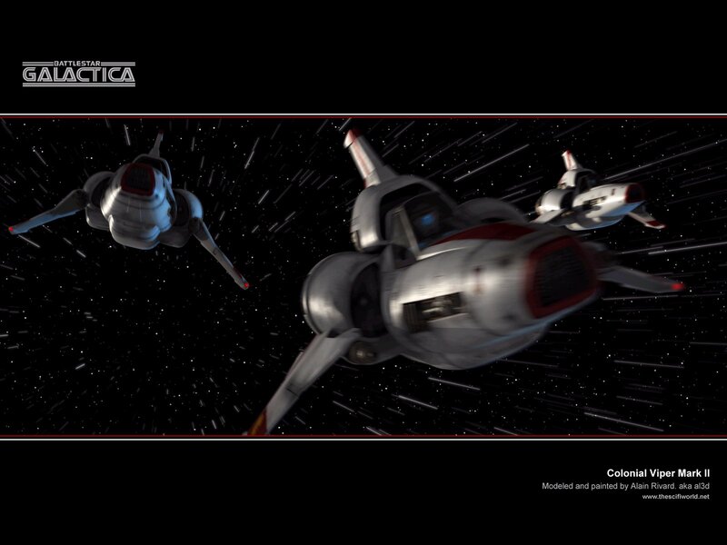 Colonial Viper Mark II in space