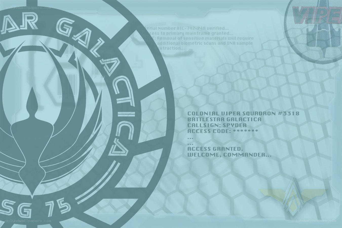 Colonial Viper Squadron Access Screen