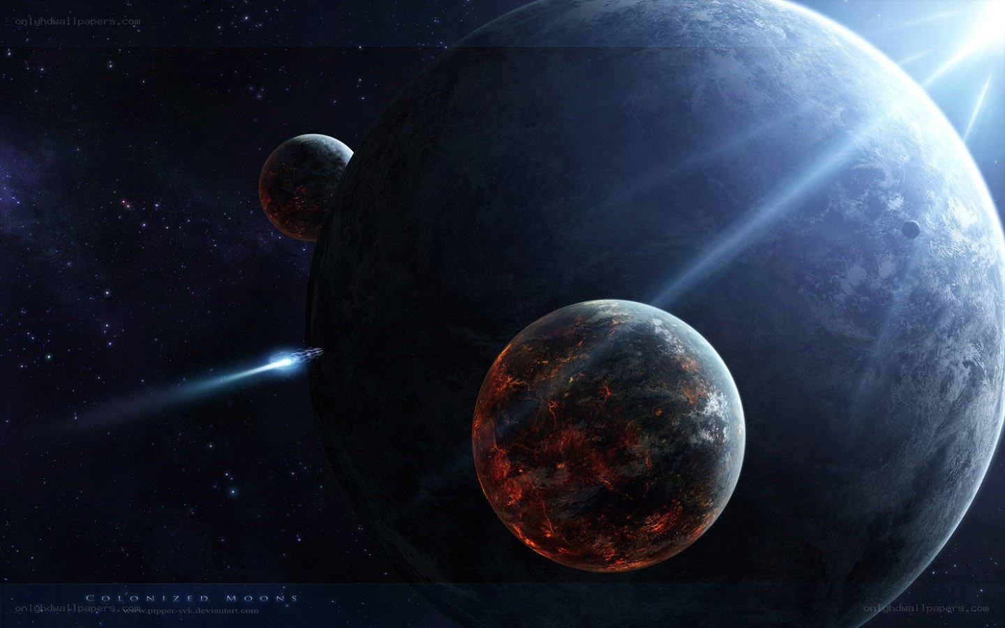 Colonized Moons in Space