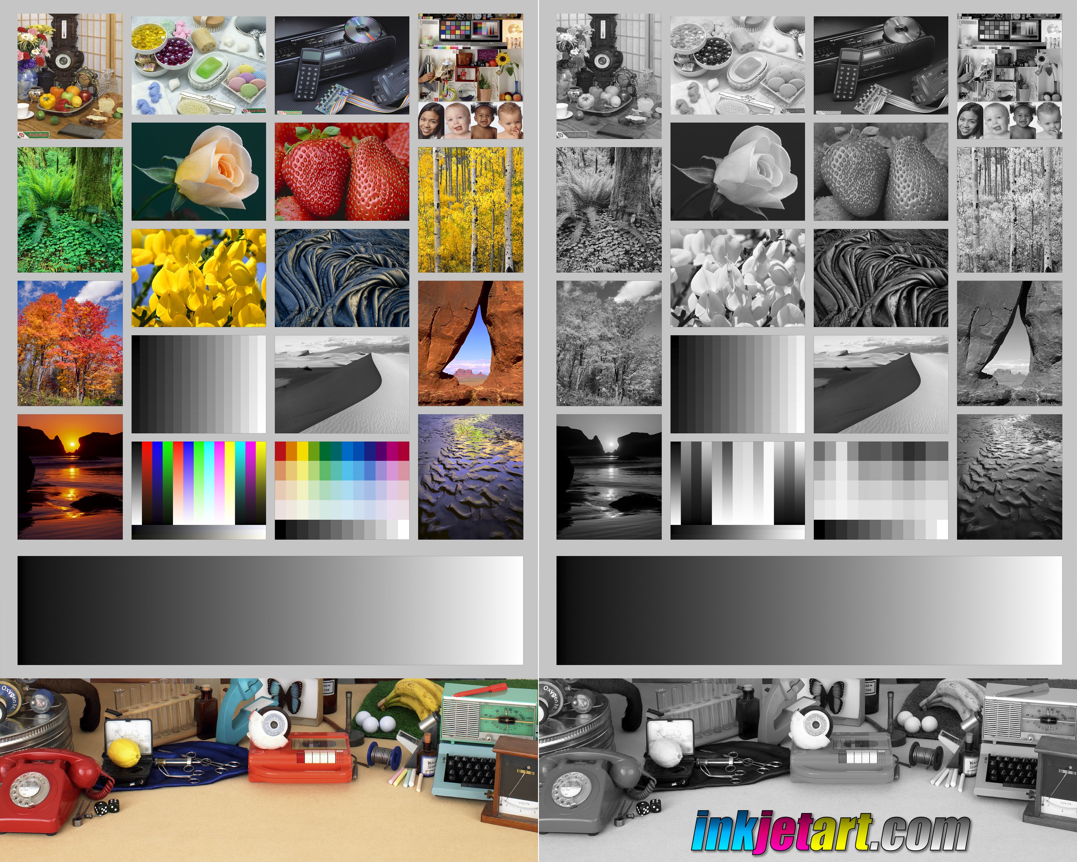 Color and grayscale photo comparison