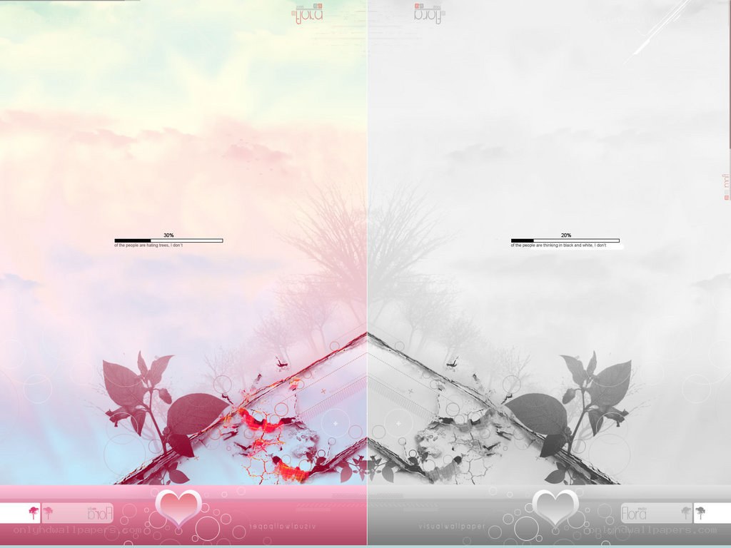 color and grayscale wallpaper