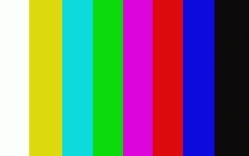 Color Bars Test Pattern — White, Neutral