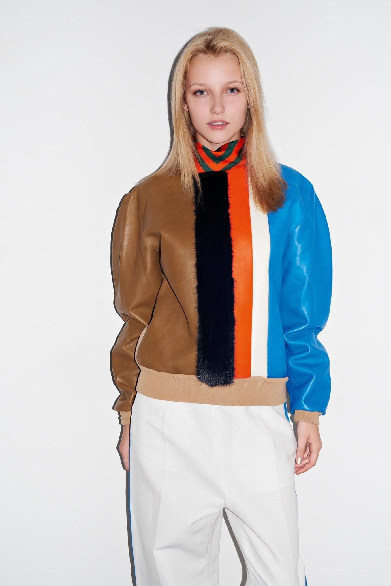 color-blocked bomber jacket