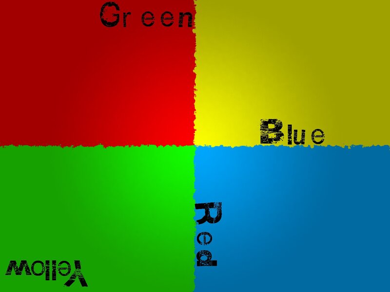 Color blocks with text labels