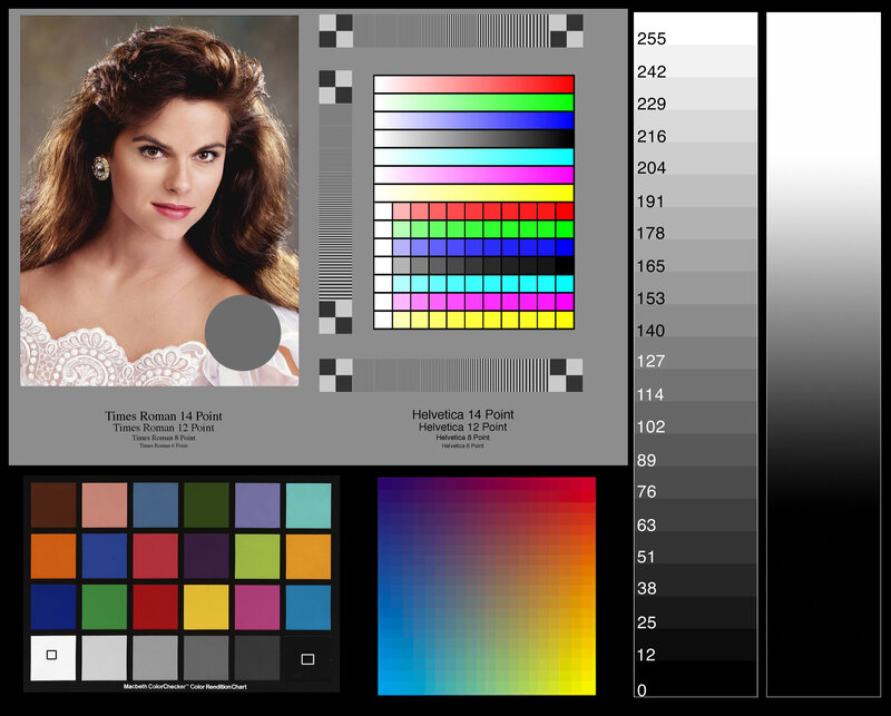 color chart with portrait