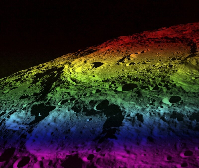 Color-coded Lunar Surface