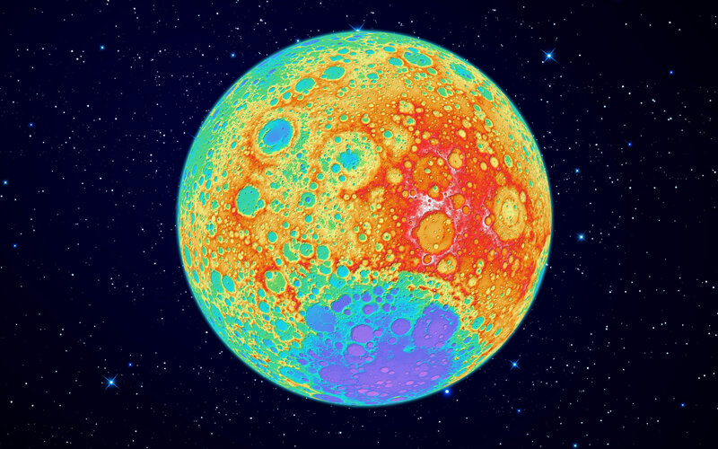 Color-coded Moon Surface