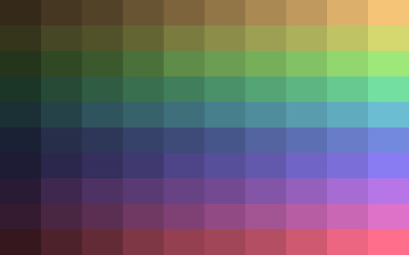 Color Gradient Grid — Green