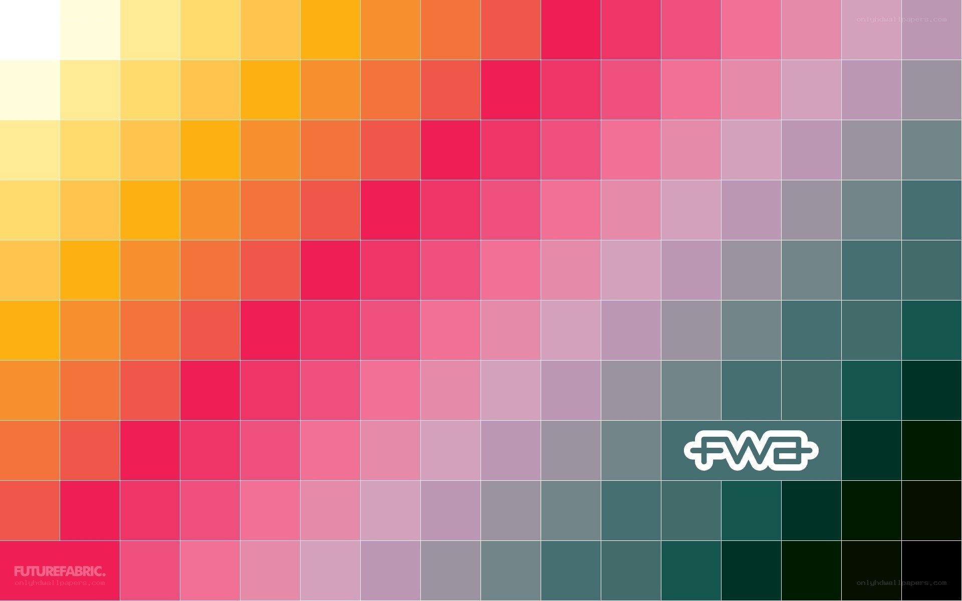 color gradient grid with logo