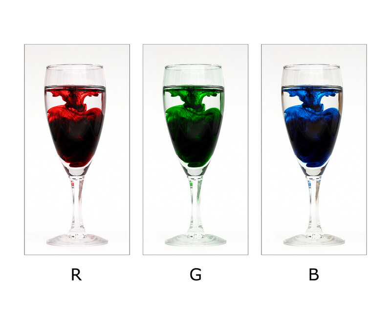 Color mixing in wine glasses