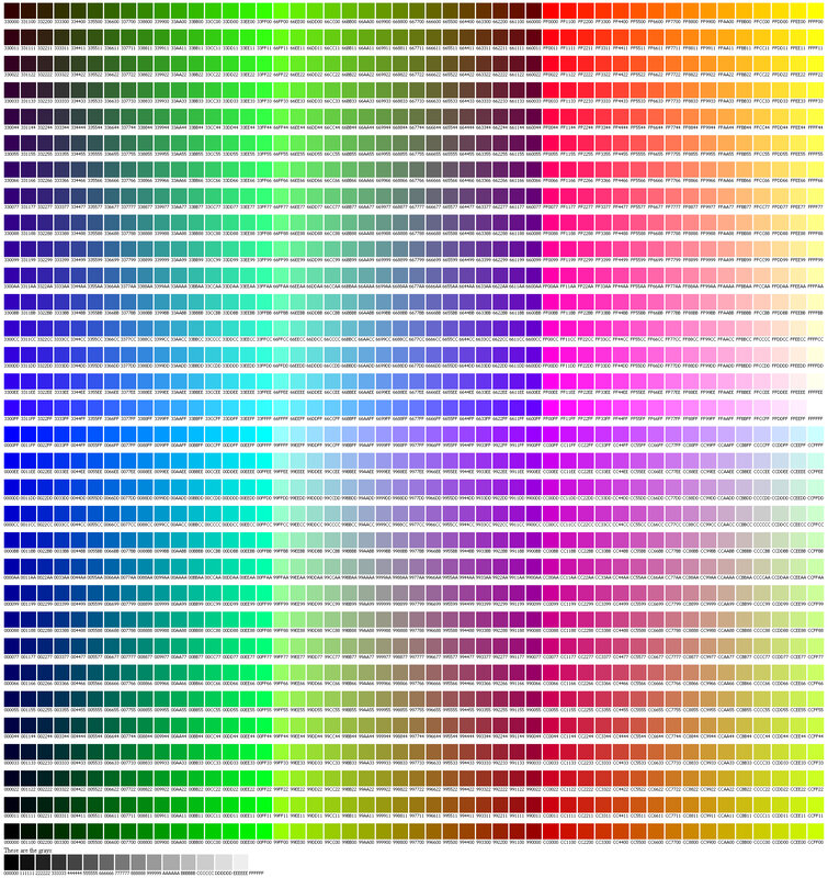 Color palette grid