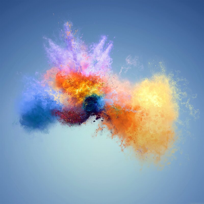 Color Powder Explosion — Blue, Dynamic