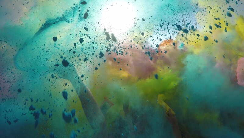 Color Powder Explosion — Blue, Vibrant