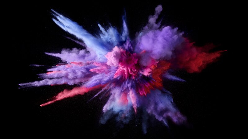 Color Powder Explosion — Purple, Dramatic