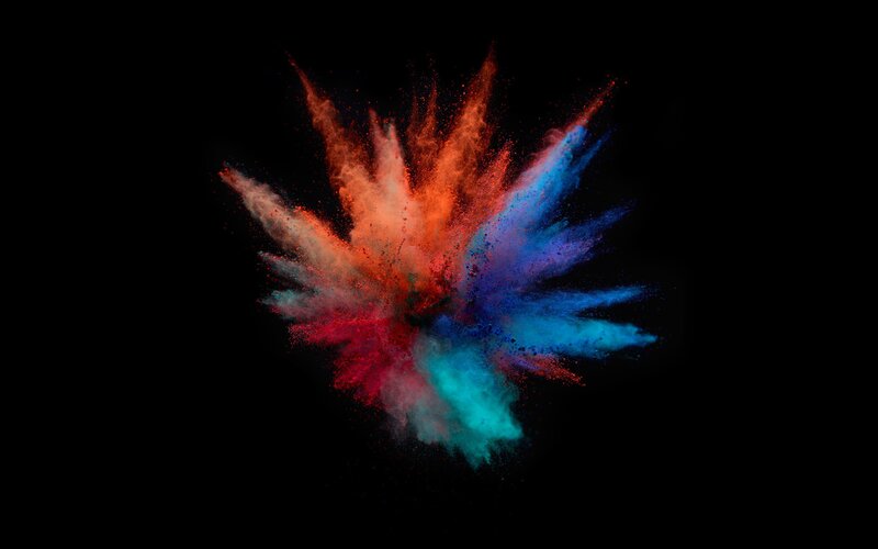 Color Powder Explosion — Red, Dynamic, Photograph