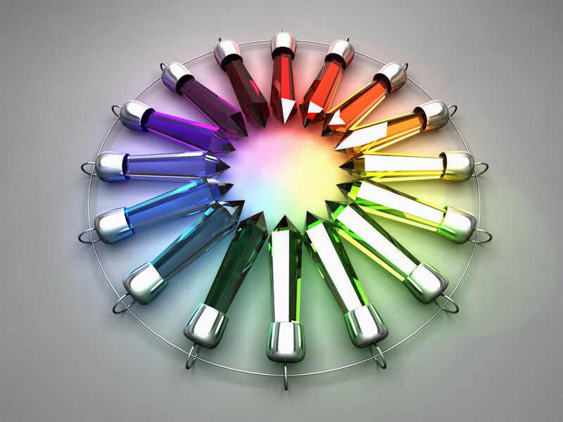 Color spectrum crystal arrangement