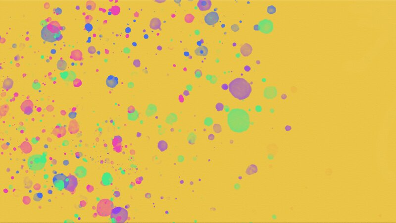 Color Splatters on Yellow — Playful